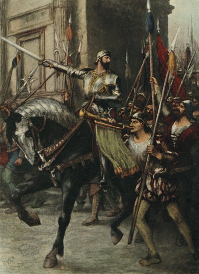 Suuren miesjoukon kärjessä ratsasti Rienzi, - tekijältä Ferdinand Lecke